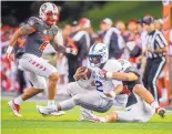  ?? ROBERTO E. ROSALES/JOURNAL ?? UNM linebacker Austin Ocasio has two games remaining in his college football career and wants to make the most of them. “You’ve got to be able to look yourself in the mirror,” he says.