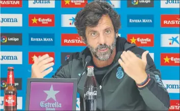  ?? FOTO: MORATA ?? Quique Sánchez Flores apuesta por abandonar el conformism­o y salir con el reto de hacer un partido perfecto