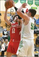  ?? PILOT PHOTO/MAGGIE NIXON ?? Plymouth’s Cameron Weidner tries to get a shot off against Northridge earlier this season. The Pilgrims face #5 SB Adams in sectionals Wednesday.