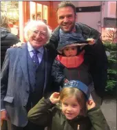  ??  ?? President Michael D Higgins with David Flynn of the Happy Pear and his family.