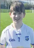  ?? ?? Andrew Burke, who played for the Waterford Primary Game team at half-time in the Waterford Tipperary MSFC game in Fraher Field recently.