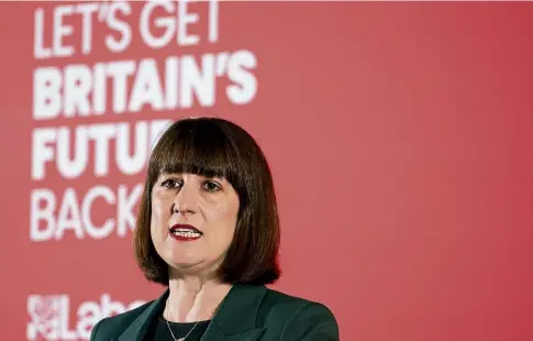  ?? ?? SPEECH: Shadow Chancellor Rachel Reeves laying out Labour’s economic plans in the City of London yesterday.