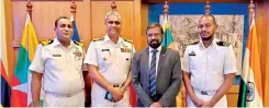  ??  ?? Admiral Prof. Colombage with Sri Lanka naval delegation