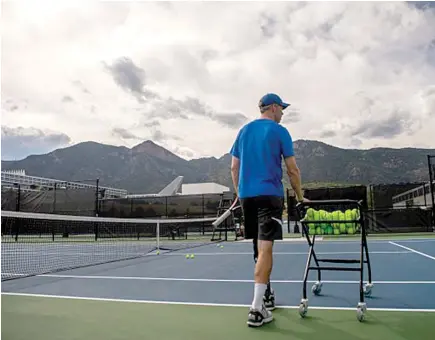  ?? Submitted photo ?? Dan Oosterhous in his favorite place—the tennis courts at the U.S. Air Force Academy in Colorado Springs, Colo.