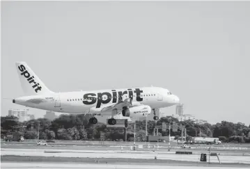  ?? Spirit Airlines/Miami Herald file ?? Frontier Airlines and JetBlue Airways are engaged in a fierce bidding war for Miramar-based Spirit Airlines.
