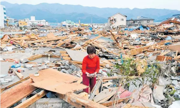  ?? Picture /Getty Images ?? A large slow-slip event proceeded the 2011 Tohoku 9.1 quake and tsunami, which killed about 16,000 in Japan.