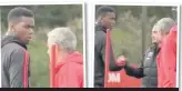  ??  ?? FLASHPOINT: Footage of the flare-up between Pogba and manager Mourinho earlier this week