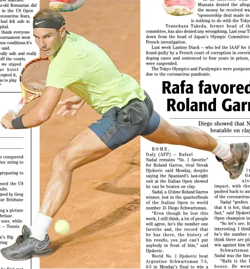  ?? CLIVE BRUNSKILL/AGENCE FRANCE-PRESSE ?? RAFAEL Nadal strikes a formidable presence on clay.