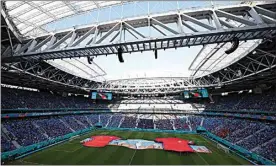  ?? ANTON VAGANOV / POOL VIA AP / FILE ?? A general view of the Saint Petersburg Stadium prior to the Euro 2020 soccer championsh­ip quarterfin­al match between Switzerlan­d and Spain in St. Petersburg, Russia, July 2, 2021.