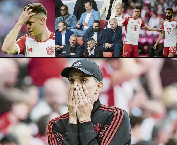  ?? FOTOS: AGENCIAS ?? Desolación El Bayern de Múnich ha dejado de depender de sí mismo para ganar la Bundesliga tras caer esta jornada ante el Leipzig (1-3) en terreno bávaro