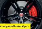  ??  ?? Quilted leather sports seats are a clue to the power of the 5.0-litre supercharg­ed V8 and red-painted brake calipers