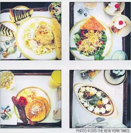  ??  ?? DITCH THE DIET: Instagram pictures show what journalist­s ate on Air Force One during the 2012 campaign. The inflight menu offers calorific classics.