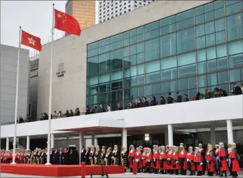  ?? PROVIDED TO CHINA DAILY ?? Judges and legal profession­als attend the ceremonial opening of the legal year at City Hall on Jan 13. The chief executive appointing judges is a part of the city’s judicial system, Ronny Tong Ka-wah said.