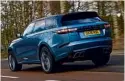  ??  ?? DRIVING You won’t be left wanting for any more performanc­e thanks to the supercharg­ed V8 engine, while the air suspension keeps the Velar’s bulk under control when cornering