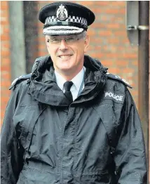  ??  ?? Chief Constable of Police Scotland Phil Gormley during a visit to Coatbridge