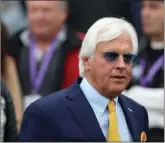  ?? Tribune News Service/getty Images ?? Trainer Bob Baffert looks on in the winner’s circle after his horse Corniche won the Breeders’ Cup Juvenile at Del Mar Race Track on Nov. 5, 2021 in Del Mar.