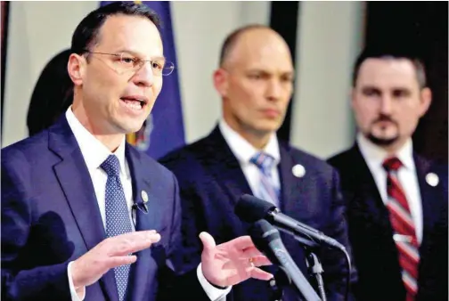  ?? File/associated Press ?? Josh Shapiro, the Pennsylvan­ia attorney general, during a news conference in May.