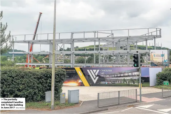  ?? Mike Walters ?? > The partially completed Canolfan S4C Yr Egin building in June 2017