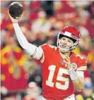  ?? FOTO: EFE ?? Patrick Mahomes, QB de los Chiefs