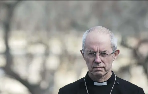  ?? CHRIS J RATCLIFFE/AFP/GETTY IMAGES FILES ?? Britain’s Archbishop of Canterbury Justin Welby, formerly an executive at Enterprise Oil and Elf Aquitaine, has unleashed criticism against tech companies including Amazon, which he accuses of leeching off tax payers and not paying living wages.