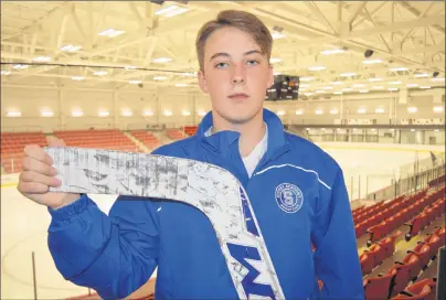  ?? T.J. COLELLO/CAPE BRETON POST ?? Hunter Chenhall of Sydney, a goaltender with the Sydney Academy Wildcats, is disappoint­ed the team’s season was cancelled due to lack of players.