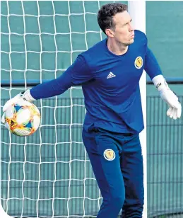  ??  ?? Jon Mclaughlin, who could win his second cap tonight, in training