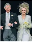  ??  ?? Wedded bliss: Prince Charles and the Duchess of Cornwall after their church blessing in Windsor, 12 years ago