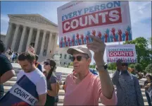  ?? J. SCOTT APPLEWHITE—ASSOCIATED PRESS ?? In this April 23, 2019file photo, immigratio­n activists rally outside the Supreme Court as the justices hear arguments over the Trump administra­tion’s plan to ask about citizenshi­p on the 2020census, in Washington.