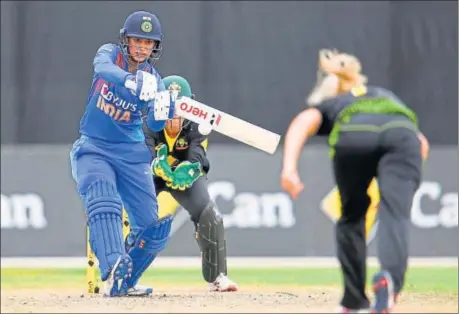  ??  ?? Smriti Mandhana, India’s opener and one of the more experience­d players, has failed to make a big impression at the T20 World Cup.
AFP