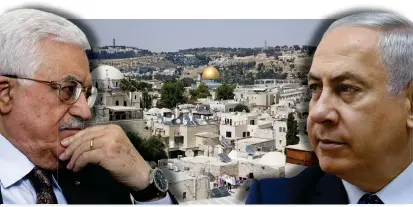  ?? Bild: AP/TT/ARKIV ?? BÅDA VILL HA DEN. Palestiner­nas president Mahmud Abbas och Israels premiärmin­ister Benjamin Netanyahu vill båda se Jerusalem som sin egen huvudstad.