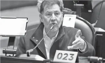  ?? CORTESÍA: TW @DIPUTADOSP­TMX ?? Noroña, en sesión