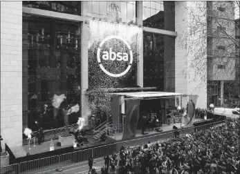  ?? PICTURE: SUPPLIED ?? The newly relaunched Absa brand is welcomed in Johannesbu­rg.