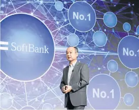  ?? /Bloomberg ?? Financing drive: Masayoshi Son, chairman and CEO of SoftBank Group. The near-$100bn fund is heading discussion­s with potential investors including venture capital firms.