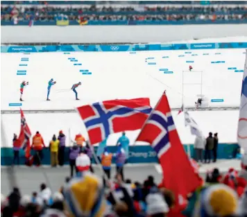  ?? — AFP ?? Norway fans show support for their country’s athletes at the 2018 Winter Olympic Games in Pyeongchan­g.