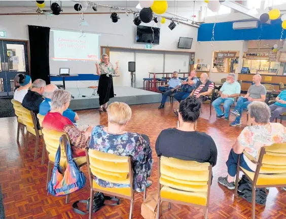  ?? ?? Whangārei MP Emily Henderson leads a youth crime hui in the city.