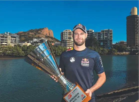  ?? Picture: EVAN MORGAN ?? WINNING FEELING: Shane van Gisbergen celebrates his victory – and that of his Red Bull teammate Jamie Whincup – in the Townsville 400.