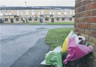  ??  ?? Tributes left for Gavin Moon in Sulgrave, Washington.