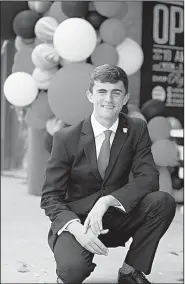  ?? Submitted photo ?? Farmington’s Coleman Warren was inspired by a trip to Boys State last summer. He then changed his college major from electrical engineerin­g to a double major of industrial engineerin­g and political science at Arkansas.