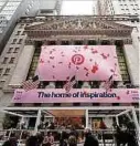  ??  ?? Pinterest startet seinen Börsengang in New York.