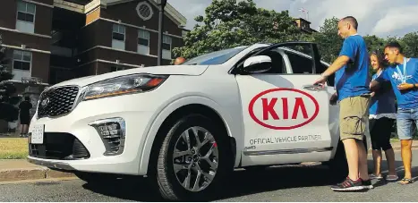  ?? PHOTOS COURTESY KIA CANADA ?? One of 18 Kia Sorento SUVs that served as athlete and staff shuttles during the Special Olympics Canada Summer Games in Antigonish, N.S., this year.