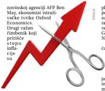  ??  ?? novinskoj agenciji AFP Ben May, ekonomist istraživač­ke tvrtke Oxford Economics. Drugi važan čimbenik koji pritišće stopu inflacije su
ECB priželjkuj­e stopu inflacije od dva posto