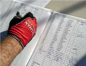  ??  ?? The racing may be friendly, but Tasman Wheelers cycle club Tuesday evening races are profession­ally run affairs – riders have to sign in before competing.