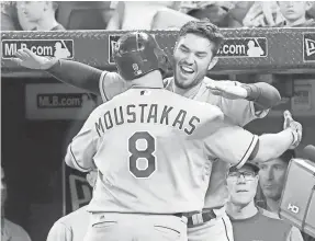  ?? DAN HAMILTON/USA TODAY SPORTS ?? Mike Moustakas slugged a franchise-record 38 home runs for Kansas City in 2017, but he has yet to see a solid offer, unlike teammate Eric Hosmer.