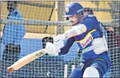  ??  ?? Srilankan captain Dinesh Chandimal during their training session at Jadavpur University 2nd campus at Salt lake in Kolkata on Friday.