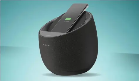  ??  ?? The versatile SoundForm Elite combines a speaker, AirPlay 2, Bluetooth, and wireless charging.