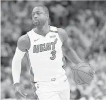  ?? MARK BROWN/GETTY IMAGES ?? Dwyane Wade becomes an unrestrict­ed free agent on July 1. There are questions about what his role with the Heat would be.