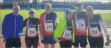  ?? ?? Mike Pratt, Judi Baker, Johnny Delaney, Maggie Dunne, Tony Dunne and Angela O'Mahony at the MTU track.