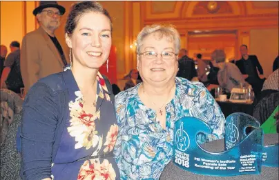  ?? SALLY COLE/THE GUARDIAN ?? Catherine MacLellan, left, celebrates with her mother, Judith MacLellan, at the Music P.E.I. Awards Party at the Rodd Charlottet­own on Sunday afternoon. The P.E.I. singer-songwriter won Album of the year and Female Solo Recording of the Year for her...