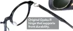  ??  ?? Original Gyaku-R hinge that supports front durability.