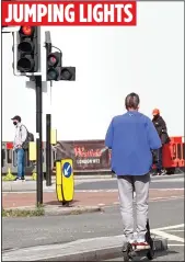  ??  ?? CAUGHT RED-HANDED: A rider brazenly ignores a traffic light to proceed into a junction